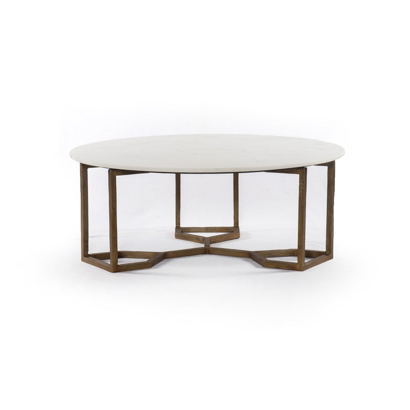 media image for naomi coffee table in polished white marble 1 254