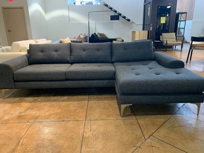 product image for Colyn Sectional in Dark Grey Tweed - Open Box 7 12