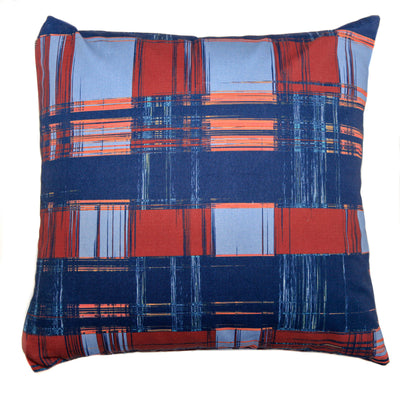 product image of blue plaid throw pillow designed by elise flashman 1 568