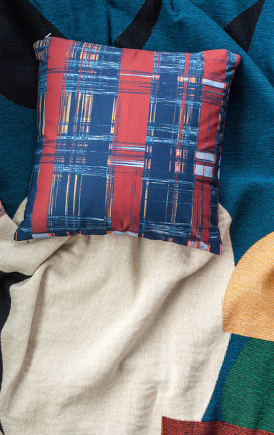 product image for blue plaid throw pillow designed by elise flashman 5 2