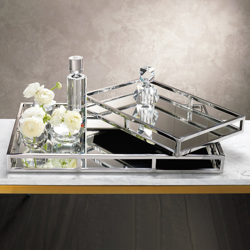 media image for long venturi rectangular mirrored tray by zodax in 5180 2 265