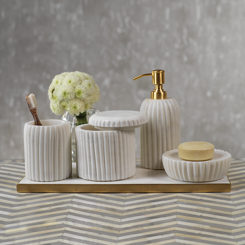 media image for mannara long marble vanity tray by zodax in 6457 2 275