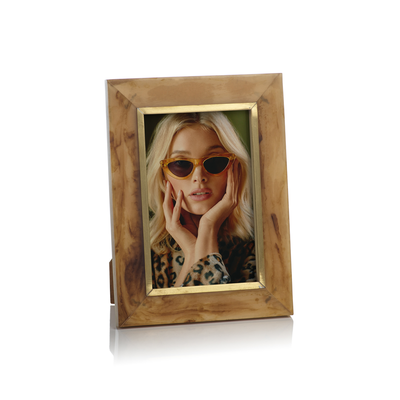 product image of horn design inlaid photo frame with brass accent by panorama city 1 528