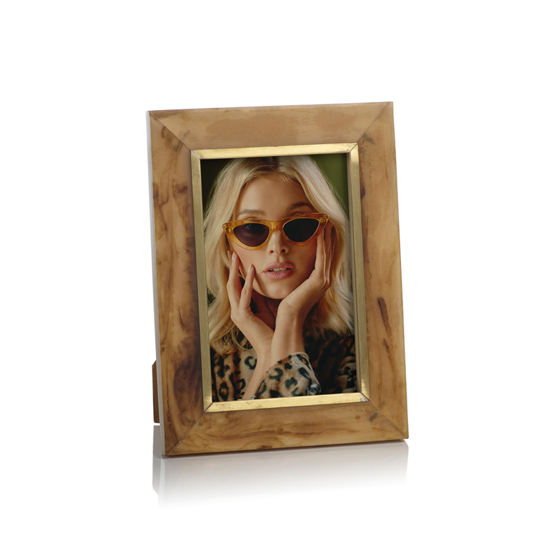 media image for horn design inlaid photo frame with brass accent by panorama city 1 294