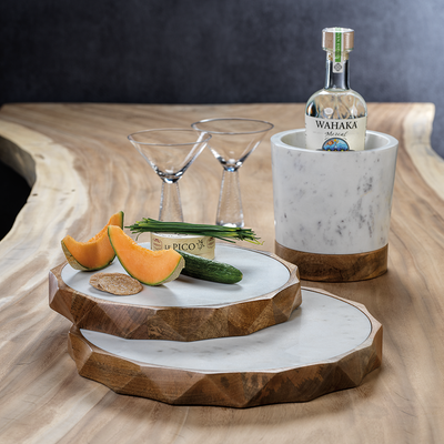 product image for tiziano wood w white marble serving board by zodax in 6822 2 14