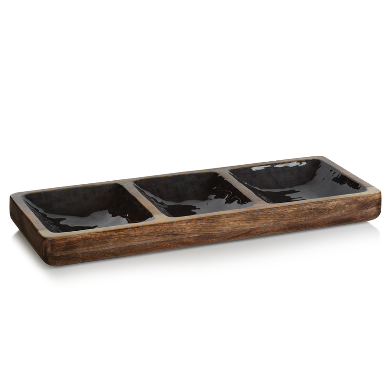 media image for coron mango wood sectional condiment set by zodax in 6885 3 211