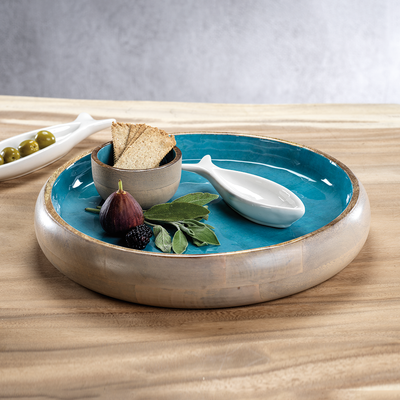 product image for nueva mango wood round platter by zodax in 6900 2 36