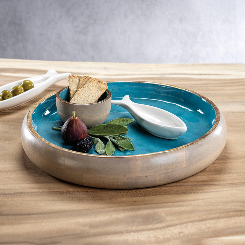 media image for nueva mango wood round platter by zodax in 6900 2 276