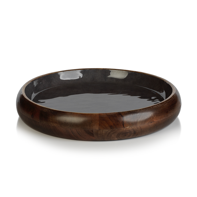 media image for nueva mango wood round platter by zodax in 6900 3 22
