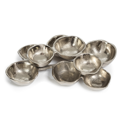 product image of small cluster of nine serving bowls nickel 1 518