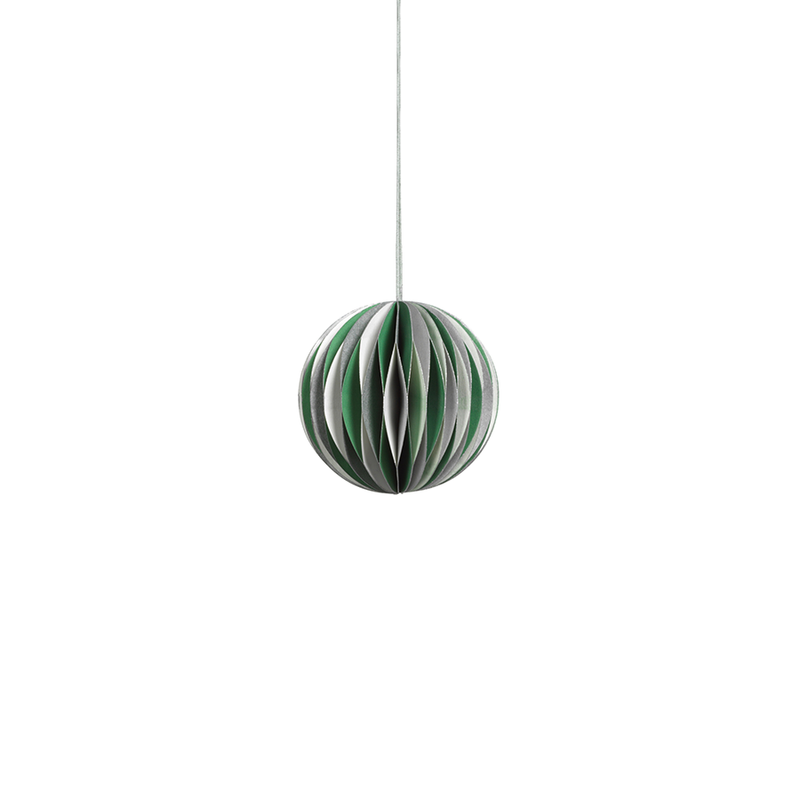 media image for wish paper decorative ball ornament off white dark green and silver in various sizes 1 252
