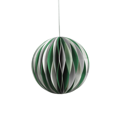 product image for wish paper decorative ball ornament off white dark green and silver in various sizes 3 88