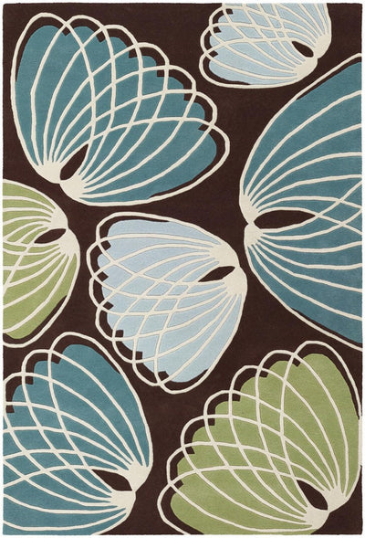 product image of inhabit collection hand tufted area rug brown w blue green design by chandra rugs 1 567