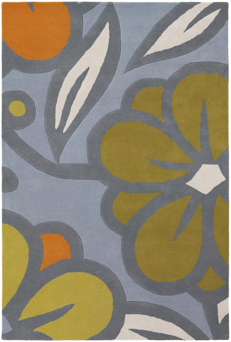 media image for inhabit collection hand tufted area rug blue w green flowers design by chandra rugs 1 255