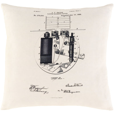product image of Inventors INV-002 Woven Pillow in Cream & Black by Surya 518