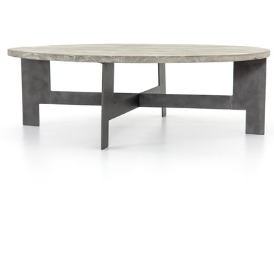 product image for round coffee table w iron in gunmetal 7 26