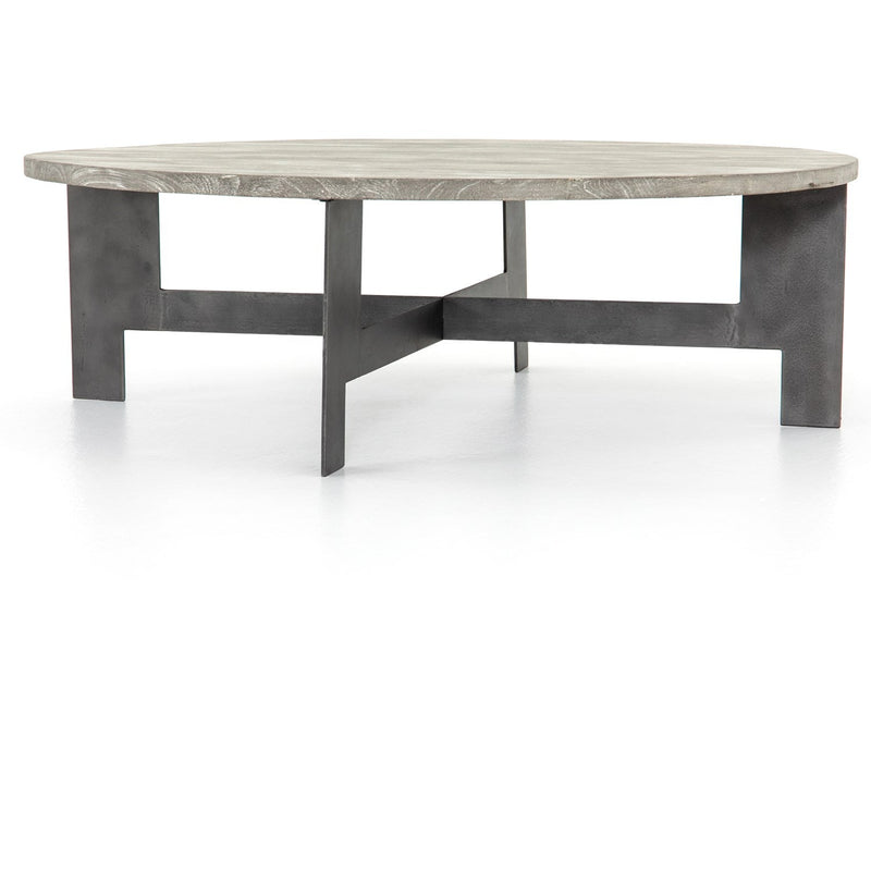 media image for round coffee table w iron in gunmetal 7 213