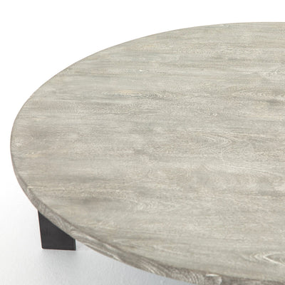 product image for round coffee table w iron in gunmetal 6 58
