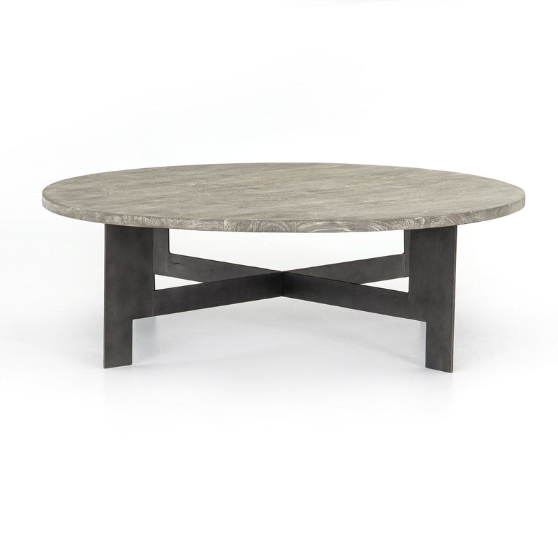 media image for round coffee table w iron in gunmetal 8 280