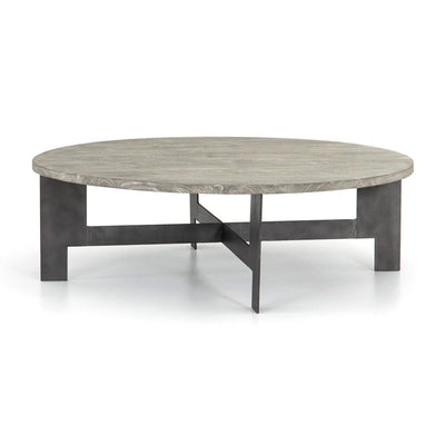 product image of round coffee table w iron in gunmetal 1 52