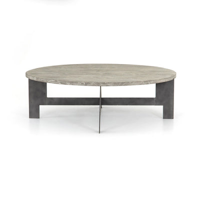 product image for round coffee table w iron in gunmetal 2 2