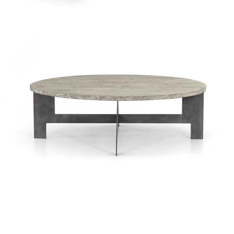 media image for round coffee table w iron in gunmetal 2 259