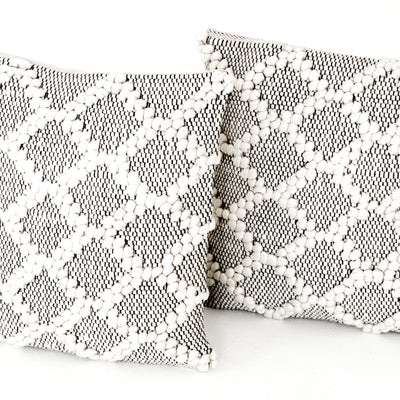 product image for Set Of 2 Black Cream Diamond Pillows In Various Sizes 45