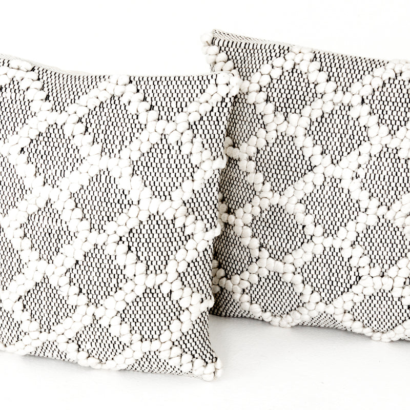 media image for Set Of 2 Black Cream Diamond Pillows In Various Sizes 24