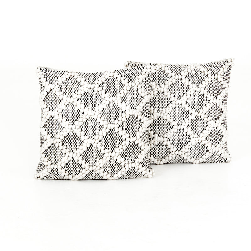 media image for Set Of 2 Black Cream Diamond Pillows In Various Sizes 233