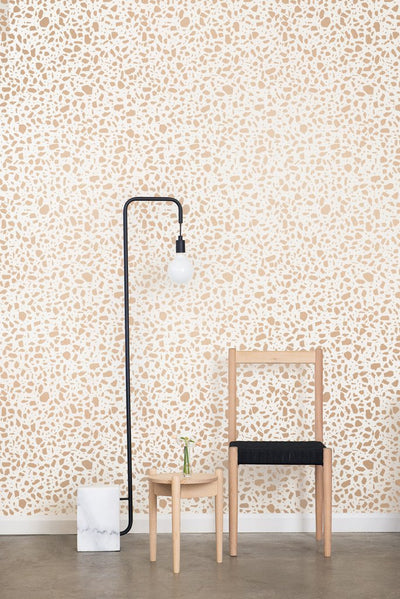 product image for Ibo Wallpaper in Rose Gold on Cream design by Thatcher Studio 42