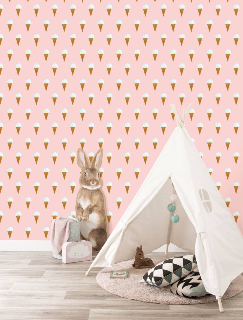 media image for Ice Cream Kids Wallpaper in Pink by KEK Amsterdam 293