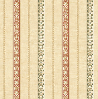 product image of sample imperial stripe wallpaper in red gold from the caspia collection by wallquest 1 525