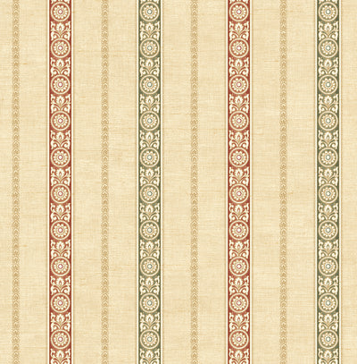 product image for Imperial Stripe Wallpaper in Red & Gold from the Caspia Collection by Wallquest 75