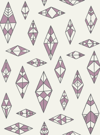 product image for Indian Summer Wallpaper in Cream, Lilac, and Charcoal design by Thatcher Studio 51