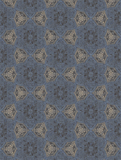 product image for Indigo Boho Flower Wall Mural by Eijffinger for Brewster Home Fashions 90