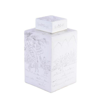 product image of Ink Painting Square Tea Jar with Playful Kids 59