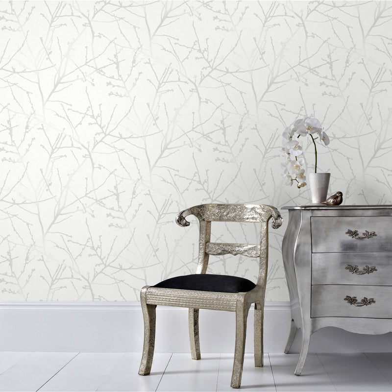 media image for Innocence Wallpaper in White Mica from the Innocence Collection by Graham & Brown 285
