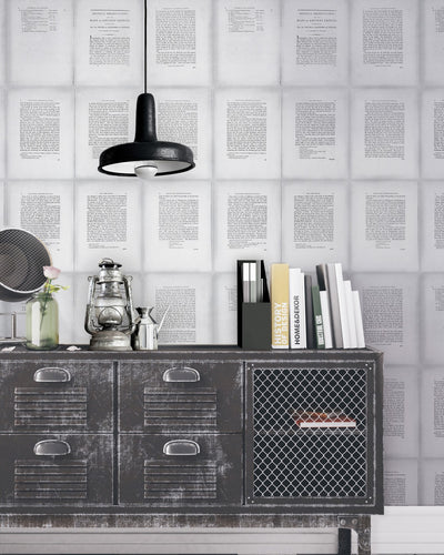 product image for Inside Book Wallpaper in Grey and Black from the Eclectic Collection by Mind the Gap 70