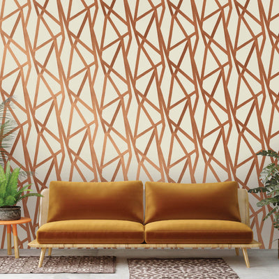 product image for Intersections Self Adhesive Wallpaper in Urban Bronze by Genevieve Gorder for Tempaper 65
