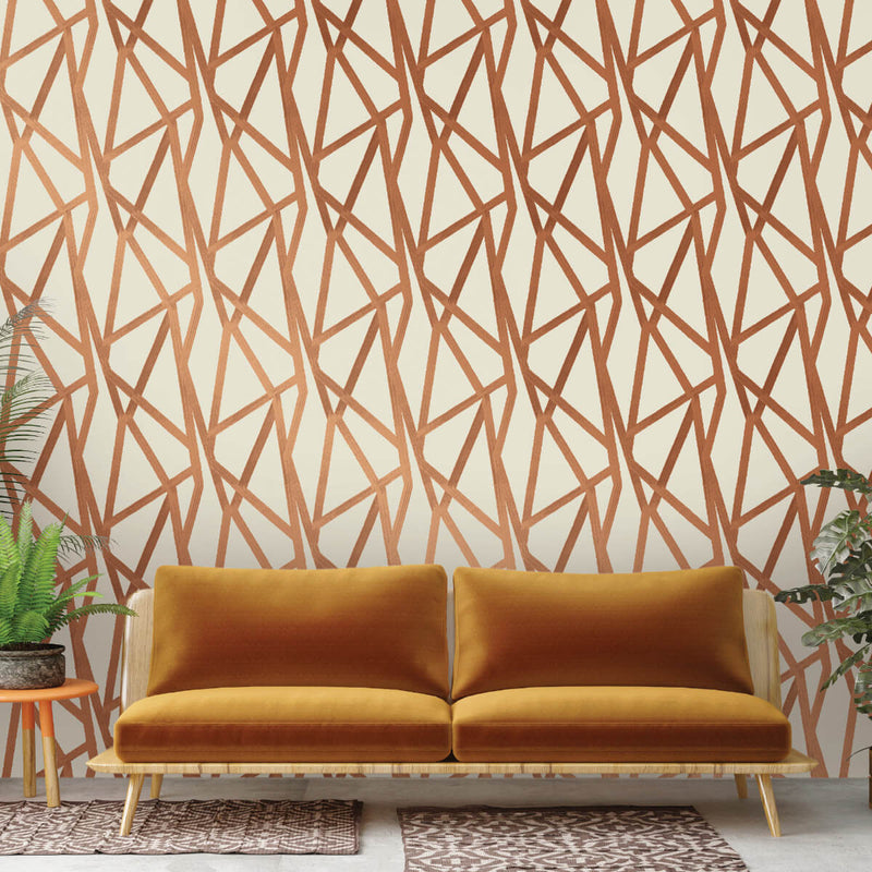 media image for Intersections Self Adhesive Wallpaper in Urban Bronze by Genevieve Gorder for Tempaper 241