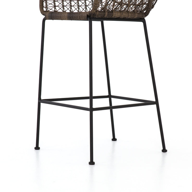 media image for Bandera Outdoor Woven Barstool in Distressed Grey by BD Studio 265