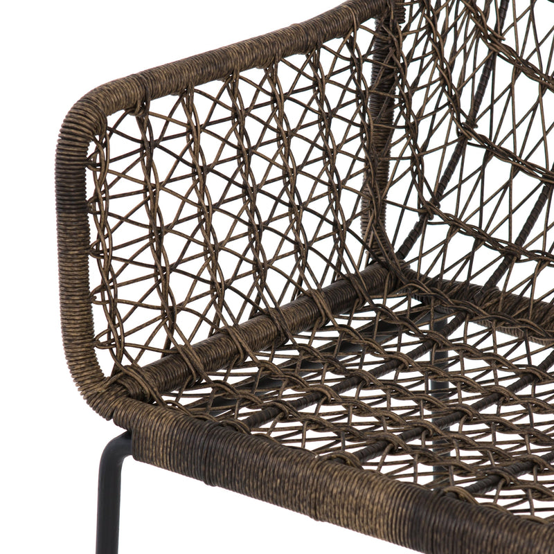 media image for Bandera Outdoor Woven Barstool in Distressed Grey by BD Studio 244