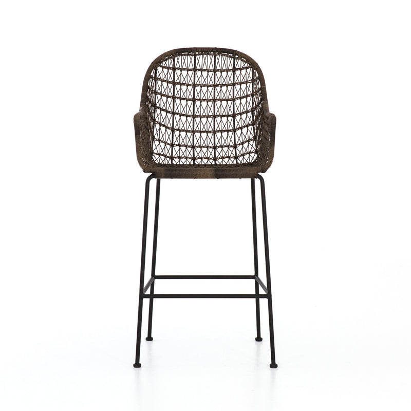 media image for Bandera Outdoor Woven Barstool in Distressed Grey by BD Studio 262