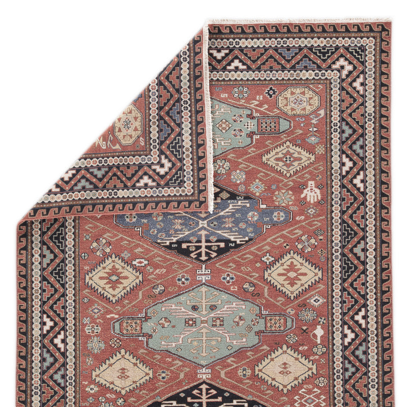 media image for Granato Hand-Knotted Medallion Red & Blue Area Rug design by Jaipur Living 234