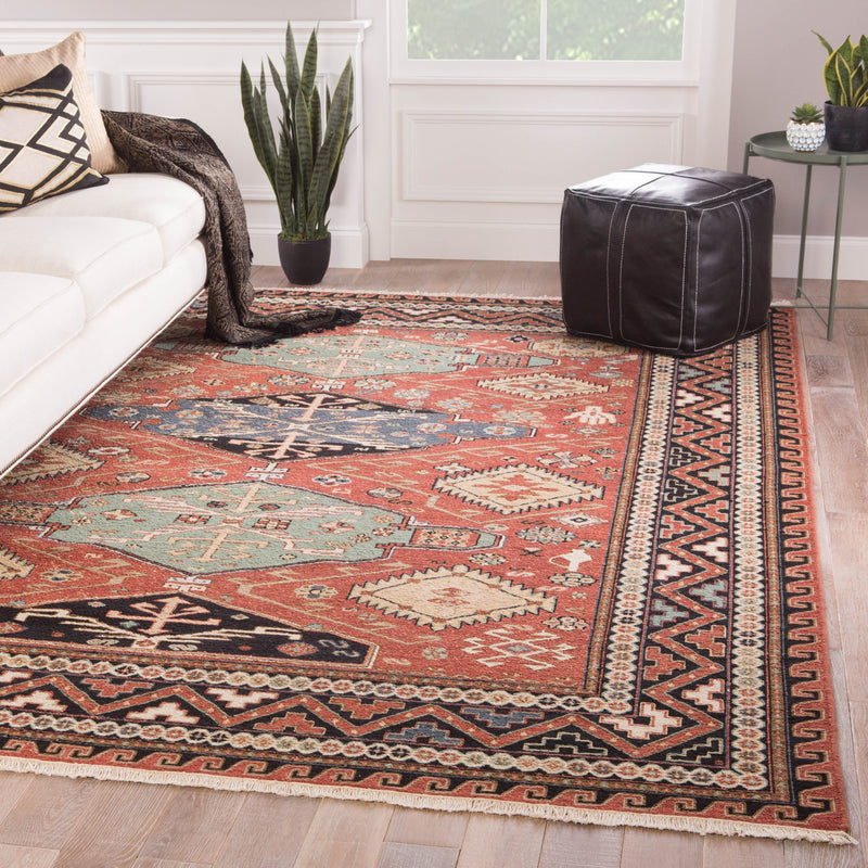 media image for Granato Hand-Knotted Medallion Red & Blue Area Rug design by Jaipur Living 28