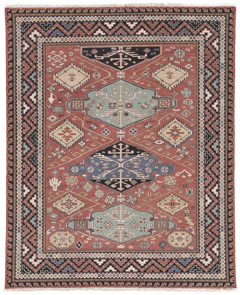 media image for Granato Hand-Knotted Medallion Red & Blue Area Rug design by Jaipur Living 262