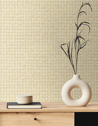 product image for Mika Wheat Wallpaper from the Japandi Collection by Seabrook Wallcoverings 24
