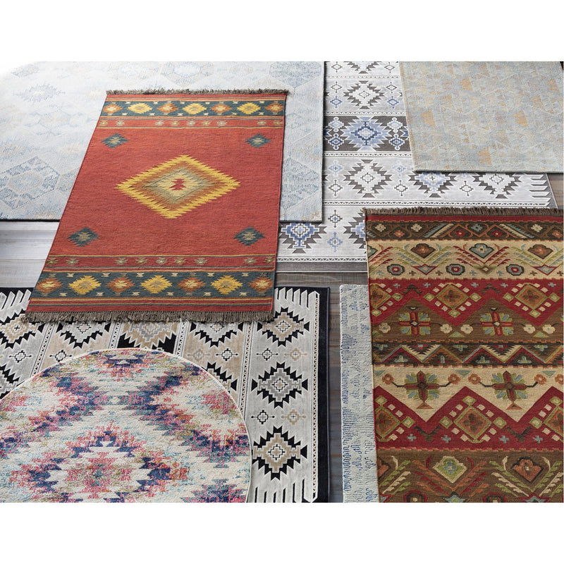 media image for Jewel Tone JT-8 Hand Woven Rug in Khaki & Dark Red by Surya 248