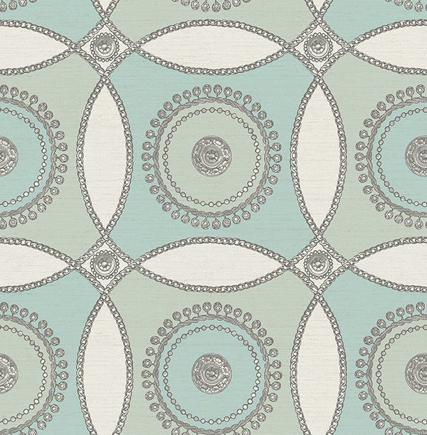 media image for James Circles Wallpaper in Blues and Ivory by Carl Robinson for Seabrook Wallcoverings 271