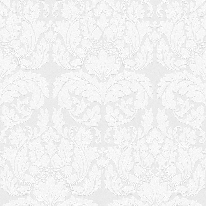 media image for Jan White Damask Paintable Wallpaper by Brewster Home Fashions 269